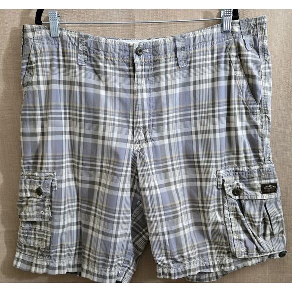 Eddie Bauer Men's 100% Cotton Cargo Shorts Size 38 Pockets Multi Color EUC - Picture 1 of 9